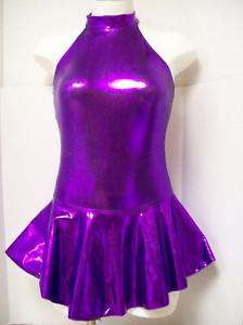 NEW Purple Metallic Ice Figure Skating Dress (AM)  