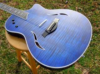 Taylor T5 Custom Hybrid Electric Acoustic Blue Edgeburst Flame Maple 