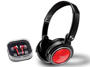 Red Coby CV215 jammerz XTRA Combo Deep Bass Stereo Headphones 