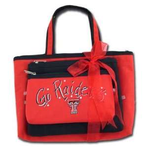  Texas Tech Red Raiders Ladies Cosmetic 3pk Bags: Sports 