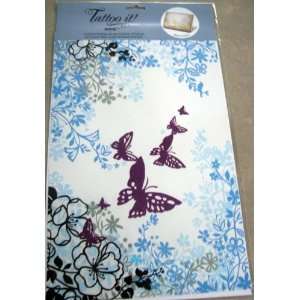   Large Blue And Purple Butterfly Scroll Sticker 