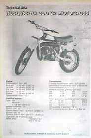 20678s Husqvarna 390 CR Technical Data Manual Spec 1979  