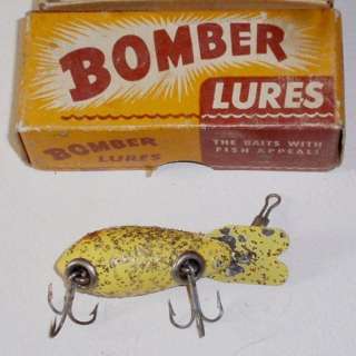 Rare Old Bomber Wood Lures #219 Yellow Metalflake New in Box  