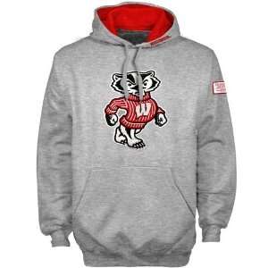  Wisconsin Badgers Ash Automatic Hoody Sweatshirt Sports 