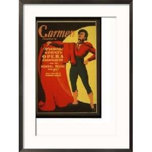 Poster for Federal Music Project Presentation of Carmen Framed 