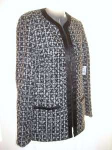 New TAHARI Black White Check Texture Jacket NWT $248  