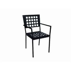   Metal Arm Stackable Patio Dining Chair Flagstone: Patio, Lawn & Garden