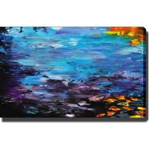  Abstract Lake Impression Giclee Print Canvas Art: Arts 