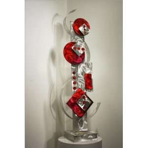 : Modern Abstract Art, Metal Art Table Sculpture, Design by NY Artist 
