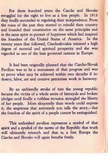 1940 WORLDs FAIR CZECHO SLOVAK PAVILION CZECH SHEET  