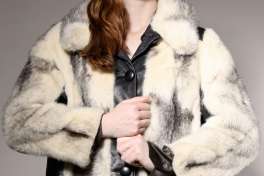 VINTAGE CROSS MINK FUR COAT Vtg 60s 70s Black White Leather Jacket 