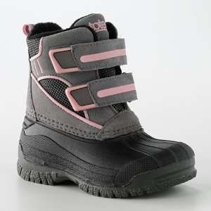  Totes Pink Gray Winter Leather Girls Boots Size 9 Baby