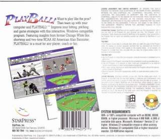 PlayBall PC CD baseball hitting pitching game strategy  
