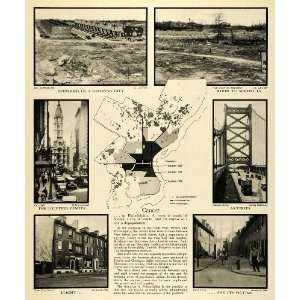  1932 Print Cancer Philadelphia City Camden Bridge Great Depression 
