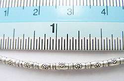 TWH Thai Karen Silver 70 Bamboo Beads 2x4.5mm. 13.5  