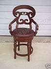 Frontgate Gabrielle BAR Chair Leather counter wood brow