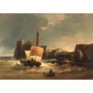 FRAMED oil paintings   Andreas Achenbach   24 x 18 inches   Schiff in 