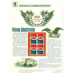   50th Anniversary Veterans Administration Issued 1980 Scott # 1825