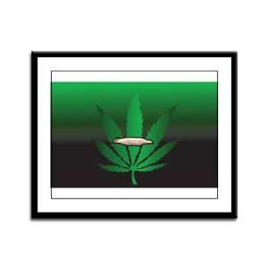    Framed Panel Print Marijuana Joint and Leaf 
