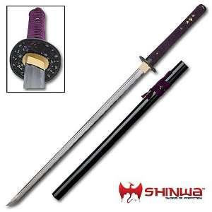  Shinwa Purple Knight Katana Damascus Sword Everything 