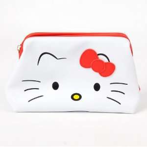  Hello Kitty Large Cosmetic Case Makeup Bag White: Health 
