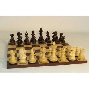   Exclusive Wooden Chess Set on Dark Rosewood Board 