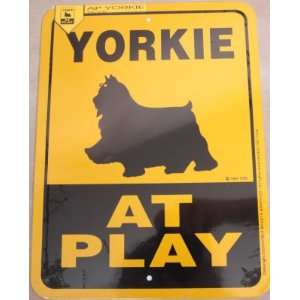  Yorkie Dog At Play Yard Sign: Pet Supplies