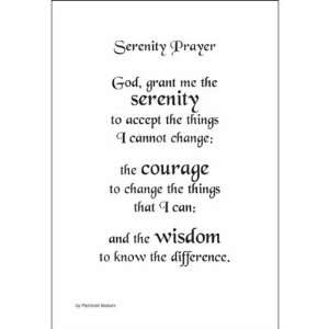  Serenity Prayer 5 x 7 Poem For A Page Sticker VERSE168 