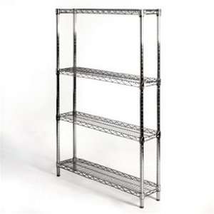  Chrome Wire Shelving Unit with 4 Shelves   8d x 36w x 54 