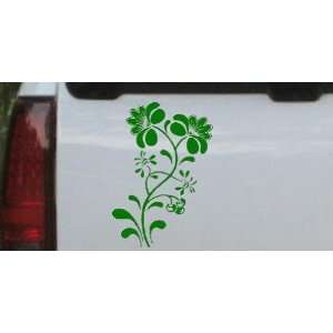 Dark Green 8in X 5.6in    Swirl Leaf Flowers And Vines Car Window Wall 