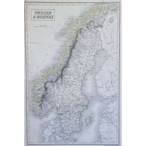  Black Map of Norway and Sweden (1846)