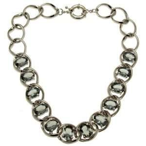 Acosta Jewellery   Shadow Crystal Bling Chain   Silver Tone Chunky 