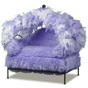  Lavender Feather Canopy Pet Bed  Frame Color BLACK