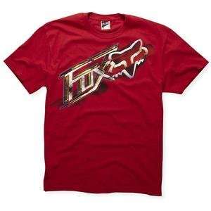  Fox Racing Linear Block T Shirt   2X Large/Red: Automotive