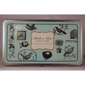   Bird and Nest Rubber Stamp Set   Crafts   Cavallini: Office Products