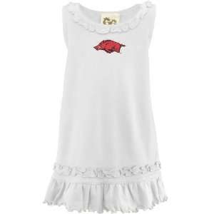   Toddler White Ruffle Tank Dress with crystals: Sports & Outdoors