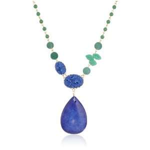    David Aubrey Indigo Large Blue Teardrop Necklace Jewelry