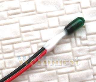 Grain of Wheat  20 pcs 3mm Green 12V 80mA wired Bulbs  