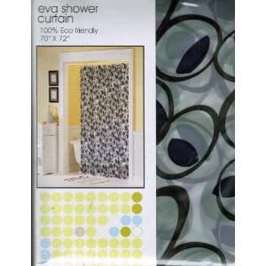  Eva Shower Curtain Shaped and Oval Navy Blue: Home 