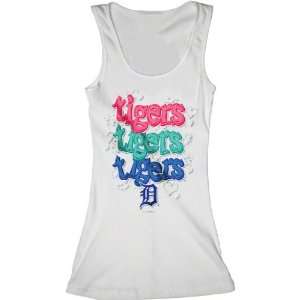    Detroit Tigers White Girls Ribbed Tank Top: Sports & Outdoors