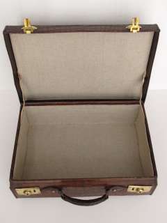 Old British Legge Crocodile Leather Briefcase Suitcase  