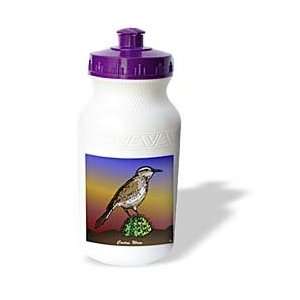   Birds   BIRDS cactus wren 1 on white   Water Bottles Sports