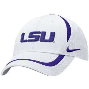 Nike LSU Tigers White Coaches Dri Fit Adjustable Hat:  