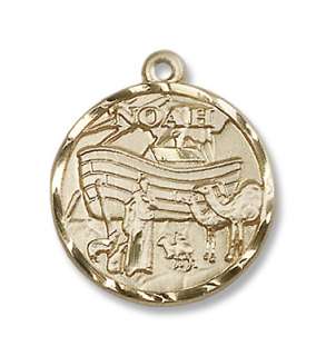 14kt Gold Noah Medal Religious Jewelry  