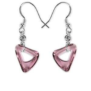  Arthur Crystal Vue .925 Silver 14mm Antique Rose Triangle Crystal 