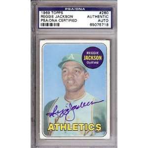  Reggie Jackson Autographed/Hand Signed 1969 Topps Rookie 