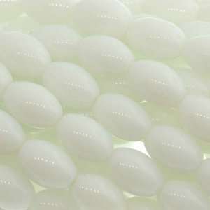 Glass White : Melon Plain   12mm Height, 8mm Width, Sold by: 16 Inch 