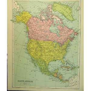    1926 Physical Map North America Florida Cuba Mexico