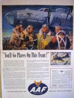 1944 AAF Army Air Force Fly Fortress Winsome Winn AD  