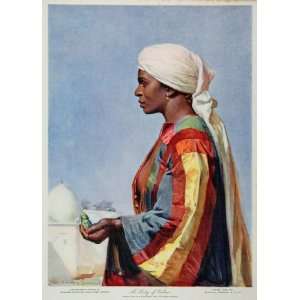  1934 Lady of Color African Woman Turban Portrait Print 